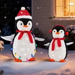 Dumos 2-PIECE Lighted Penguin Family Christmas Decoration Pop Up 3FT Red Led. Fixed Price $69.00.