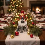 Ragon House Christmas Putz Style Light Up 13.25" Black Church Bottle Brush Tree. Fixed Price $89.00.