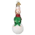 Old World Christmas Piglet On Snowball Glass Hanging Ornament. Fixed Price $24.74.