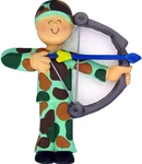 Hunter With Bow Male Personalized Christmas Tree Ornament. Fixed Price $18.25.