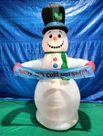 8' Gemmy Animated Airblown Inflatable Christmas Snowman W/ Banner. Fixed Price $89.95.