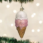Old World Christmas Ornament-ice Cream Cone #32028 2002. Fixed Price $13.99.