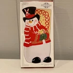 Fitz And Floyd Snowman Snack Tray Sugar Coated Christmas 5.5 X 12 Inches 2008. Fixed Price $10.80.