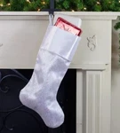 Northlight Shiny Elegant Satin Cuff Pink Sequin White Christmas Stocking, 22 In.. Fixed Price $12.95.