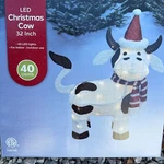 32" Christmas Cow Led Santa Hat Light Up Yard Art Holiday Scarf Pre-lit New. Fixed Price $51.83.