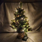 18" Tabletop Christmas Tree Burlap Sack With Bulbs And Lighting Choices. Fixed Price $15.29.