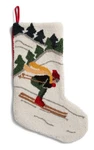 Peking Handicraft Holiday Christmas Stocking Downhill Skier Skiing Textured Big!. Fixed Price $29.99.