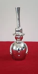 Snowman Dinner Bell Crate Barrel Tag Silver Tone Metal Xmas Made India. Fixed Price $31.49.