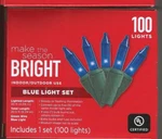 100 "bright" Christmas/new YEARS/4TH July/ (blue Mini Light Set Indoor/outdoor). Fixed Price $6.45.