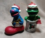 Set Of 2 Vintage Sesame Street Jim Henson Christmas Ornaments. Fixed Price $10.99.