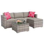 Gaomon 5-PIECE All-weather Patio Furniture Set, Pieces Grey/light. Fixed Price $372.50.
