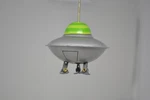 Vintage Restoration Hardware Ufo Flying Saucer Tin Toy Retractable Landing Gear. Fixed Price $69.95.