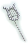 Brooch Harp Real Silver 925 With Zirconia Sterling. Fixed Price $96.68.