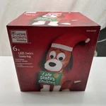 Gemmy Christmas 6 Ft Ate Santa's Cookies Dog Air Blown Inflatable New Box. Fixed Price $80.99.