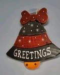 Greetings Sign Christmas Tree W/bow Seasonal Wood Wall/door Hanging Decor. Fixed Price $16.00.