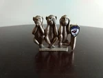 Rare Vintage Three Wise Monkeys Pen Holder See Hear Do Rhode Island Rooster Gold. Fixed Price $59.99.