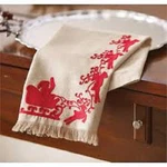 New Set Of 2 Mud Pie Christmas Holiday Towels Santa Sleigh Linen Red Decor Gift. Fixed Price $34.95.
