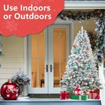 5FT Flocked Christmas Tree With Pine Cones Snowy Pvc Artificial Holiday. Fixed Price $129.99.