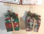 Christmas Tree Ornaments Hand Made Present Boxes Folk Art Americana Style New. Fixed Price $15.75.