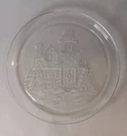 Vintage Arcoroc Winter Wonderland Christmas Glass Platter Round Made France. Fixed Price $8.00.