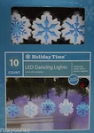 Holiday Time 10 Snowflake Led Dancing Lights Green Wire Battery Operated Indoor. Fixed Price $22.99.