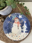 Vtg Noritake Epoch Mr Snowman Htf Luncheon 9 Plate Winter #E115 Stripe Scarf. Fixed Price $24.99.