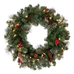 National Tree Company- Holiday Spruce Wreath With Clear Lights 24". Fixed Price $29.95.