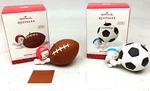 Hallmark Keepsake Sports Ornaments X2 Football Star Soccer 2014 Christmas. Fixed Price $12.25.