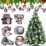 Syhood Vintage Wooden Christmas Ornaments 24 Pcs Snowman Santa Elk Bear. Fixed Price $11.90.