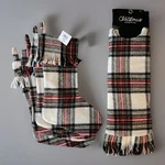 Nwt The Christmas Shoppe Tree Skirt Stockings White Red Tartan Plaid. Fixed Price $17.99.