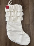 Wondershop Target Christmas Stocking Cream Ivory Velvet Velour Ruffles Modern. Fixed Price $14.00.