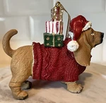Hound Dog Ornament Christmas Holiday Village Red Sweater Pet Xmas Gift Nwt. Fixed Price $17.50.