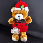 Vtg Santas Best 3D Christmas Stocking Brown Bear Stuffed Plush Head Dbl Pockets. Fixed Price $41.22.