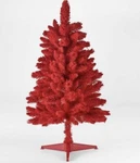 3.5FT Unlit Red Flocked Douglas Fir Christmas Tree Wondershop New. Fixed Price $135.00.