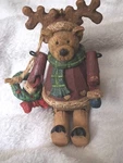 Christmas Holiday Ornament Reindeer Faux Wood Movable Arms Legs Hanging Decor. Fixed Price $17.50.