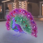 Holiday Living 3' Twinkling Christmas Peacock Tinsel Led Yard Art Decoration New. Fixed Price $149.95.