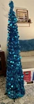 5FT Artificial Teal Tinsel Christmas Tree, Collapsible With Sequence. Fixed Price $24.90.