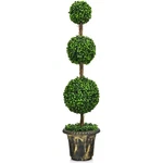 Costway 4' Artificial Topiary Triple Ball Tree Plant Indoor Outdoor Uv Resistant. Fixed Price $65.99.