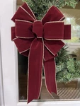 Handmade Large Wine Gold Velvet Christmas Bow 10 X 16 In. Holiday. Fixed Price $13.00.
