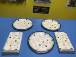 C.r.gibson Creative Papers Name Your Game (16) 9 Dessert Plates & 32 Napkins. Fixed Price $29.99.