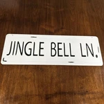 Jingle Bell Ln Lane Street Wall Mount Home Decor Sign Vintage 9 X27 White Black. Fixed Price $54.59.