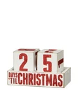 Wooden Countdown Block Days Til Christmas Red Glitter Decorative Signage. Fixed Price $16.89.