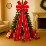 Red 71X24 Inch Velvet Bow Giant Christmas Tree Topper Extra Large Wreath. Fixed Price $34.59.