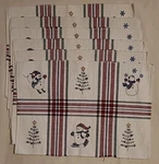 6 Nicholas Square Snowman Reversible Cloth Place Mats Christmas Holiday. Fixed Price $34.95.