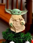 Rare Kurt Adler Star Wars Baby Yoda Christmas Tree Topper, The Child New. Fixed Price $29.99.