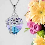 Elegant 925 Sterling Silver Rainbow Mystical Fire Topaz Tree Of Life Necklace. Fixed Price $19.74.