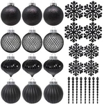 Sleetly 28PK Black Ornaments For Christmas Tree Holiday Xmas Decorations, Sha.... Fixed Price $43.62.