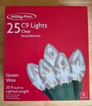New Holiday Home 25 Clear White Incandescent C9 Lights Christmas. Fixed Price $17.99.