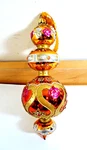 Ornate Glass Christmas Ornament 8.5" Gold Silver Orange Pink Holiday Home Decor. Fixed Price $10.00.
