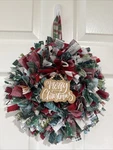 Handmade Rag Wreath 8-INCH Christmas Country Farmhouse Cottage New. Fixed Price $19.99.